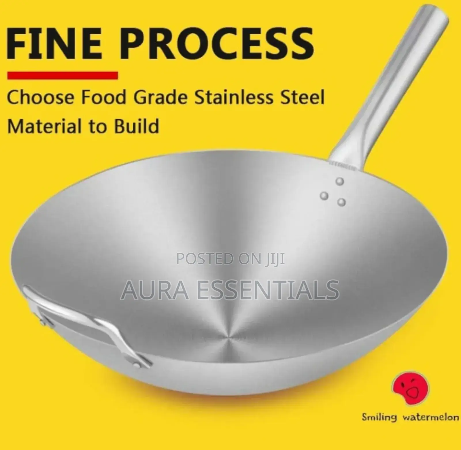 34cm Stainless Steel Frying Pan/Wok Pan