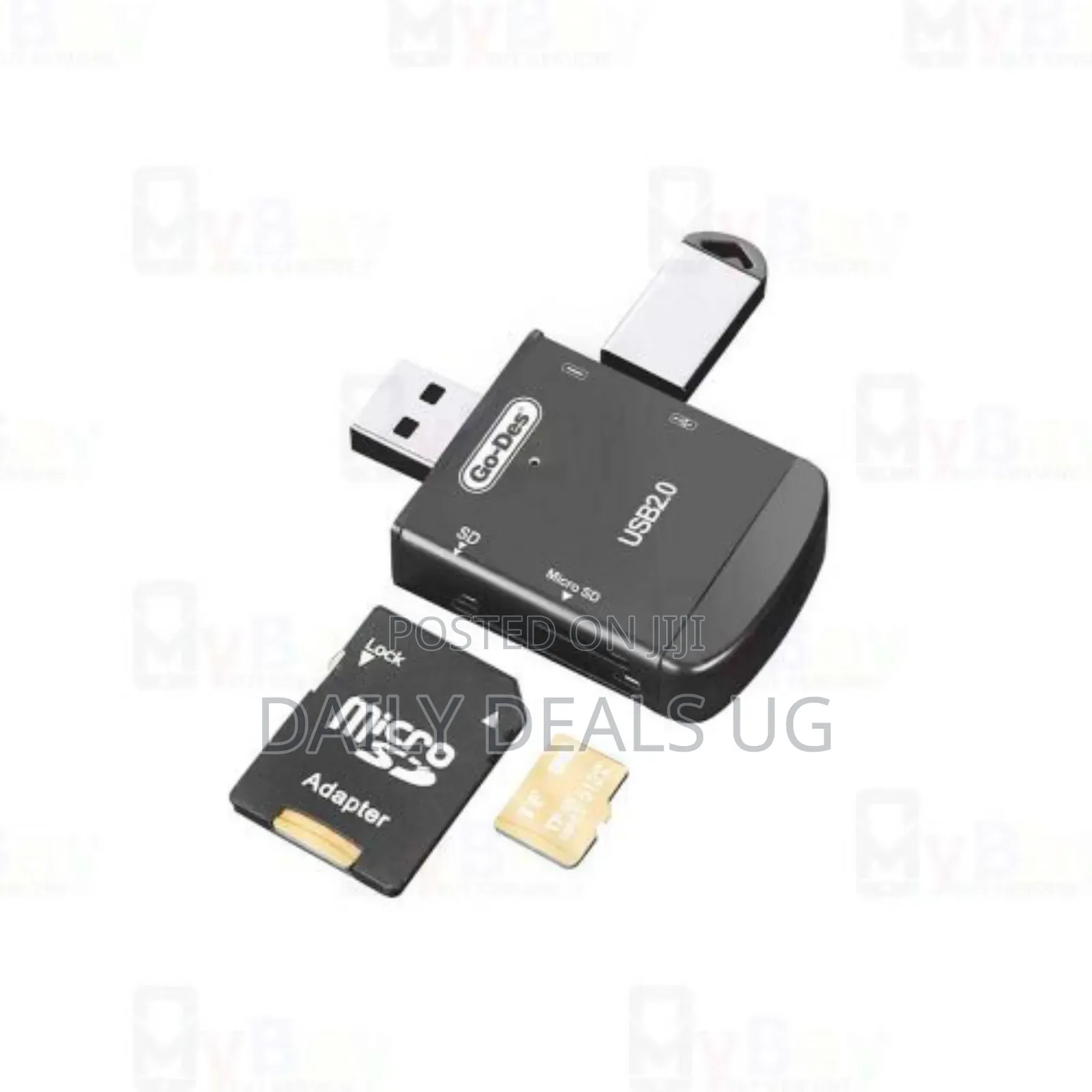 Go-Des 4 In1 Multifunction Otg Card Reader- Black
