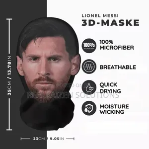 Realistic Lionel Messi 3d Printed Breathable Full Face Mask