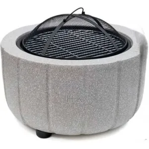 Charles Bentley 60cm Round Magnesia Fire Pit With Mesh Cover