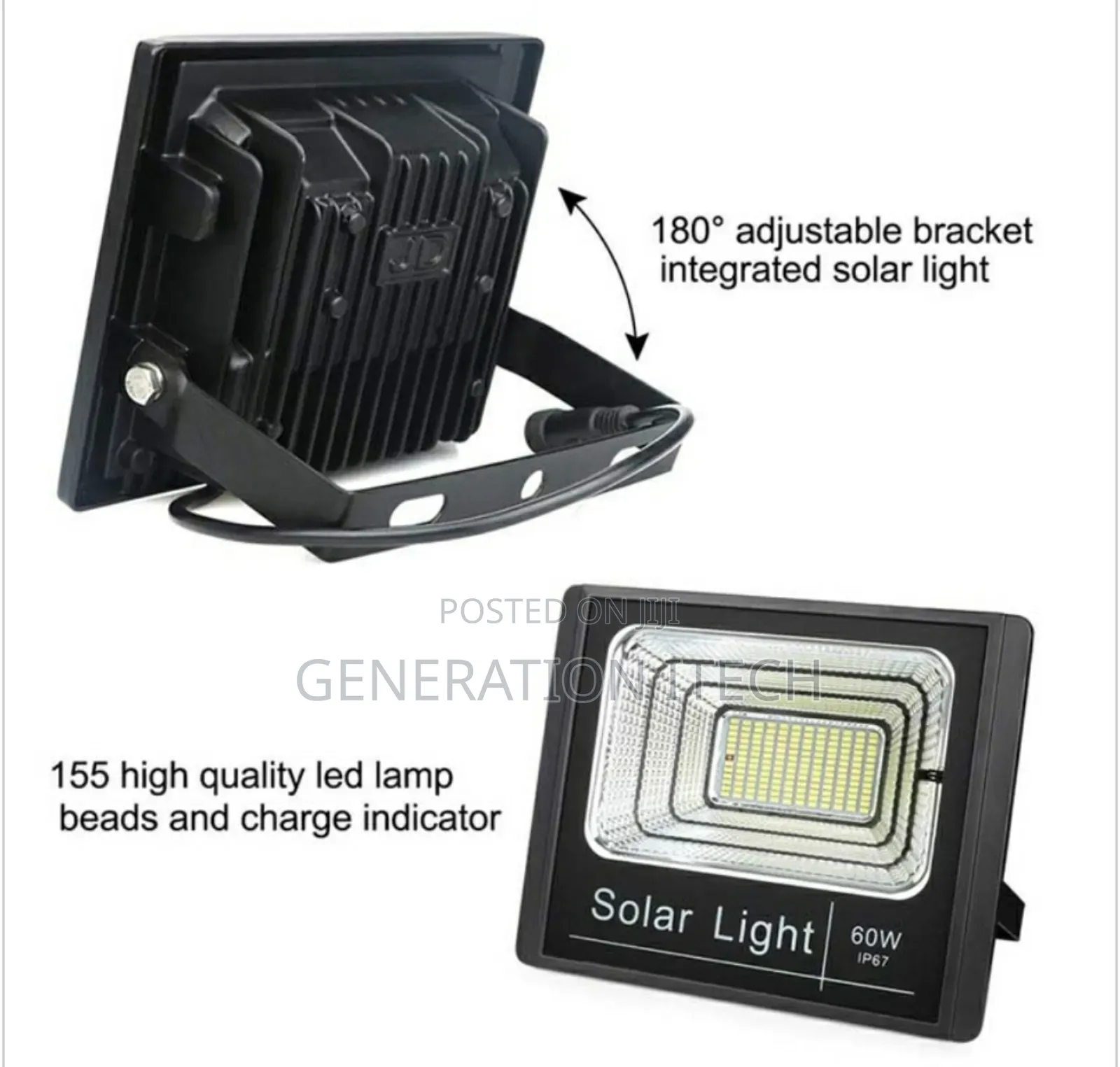 Solar Flood Light 60w - Neelux-With Motion Sensor and Remote