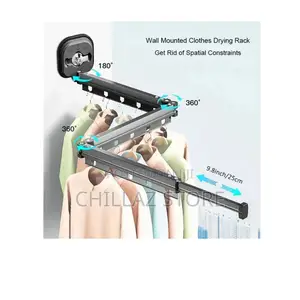 Foldable 3 Fold Retractable Clothes Drying Rack.