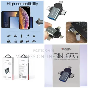 Yesido 3 in 1 Otg Usb 2.0 Super Fast Data Transmission