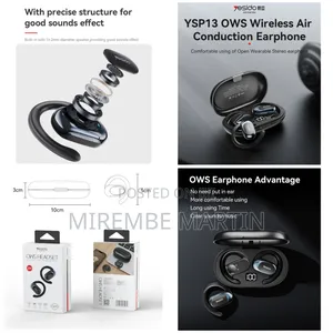 Wireless Ear Hook Earphone, Air Conduction Bluetooth 5.3
