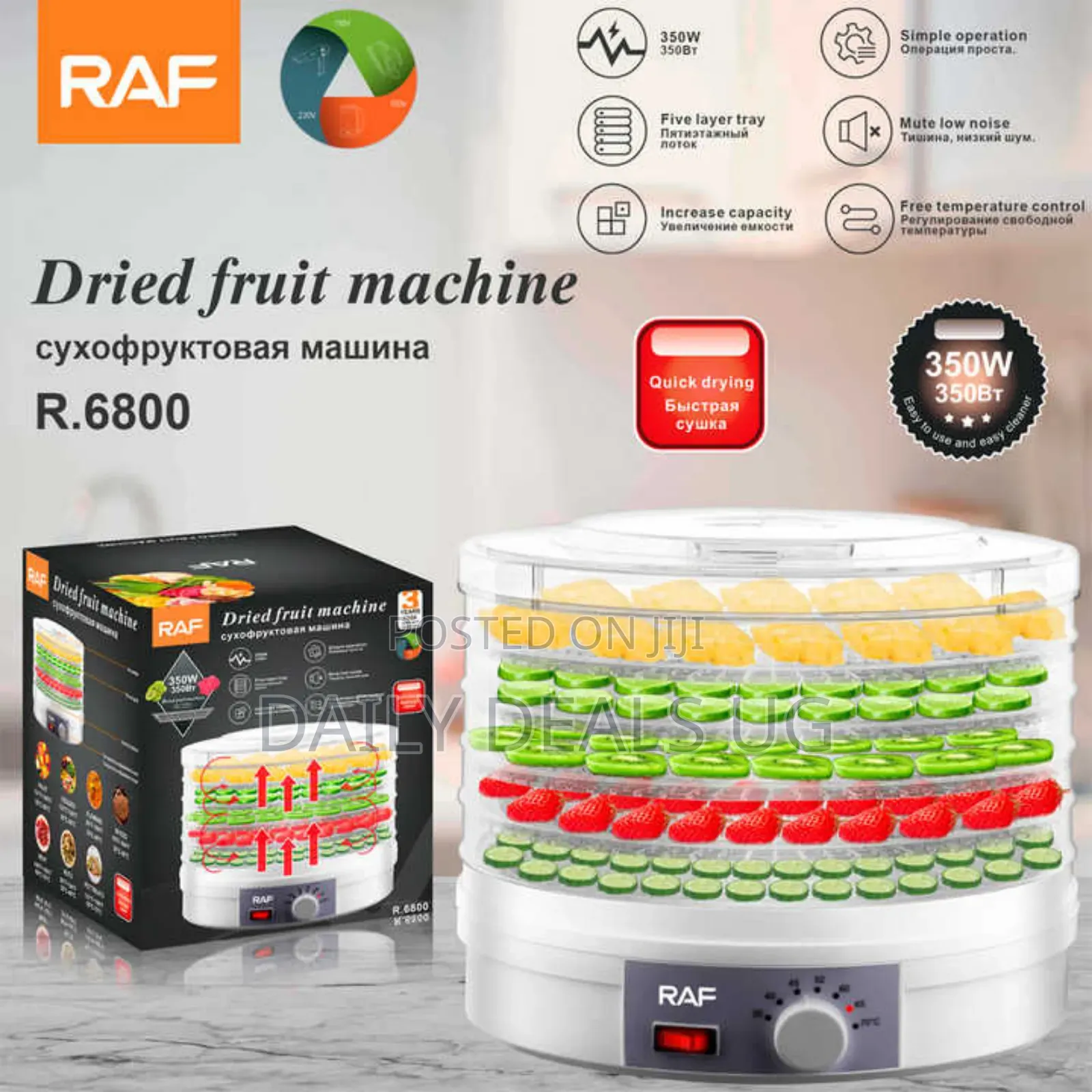 Raf 5 Trays Dehydrator Vegetable Fruit Dryer