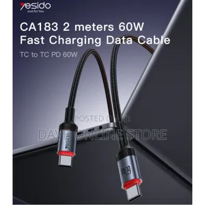 Yesido Ca183 2m Pd60w Fast Charging Type-C to -C Data Cable