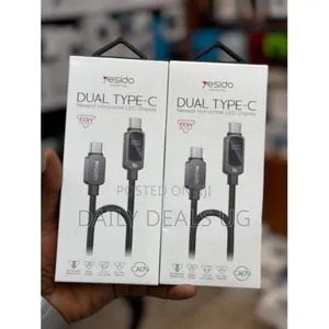 Yesido Dual Type C Horizontal Led Display Cable