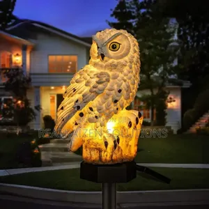 Snow Cute White Owl Outdoor Waterproof Solar Garden Light