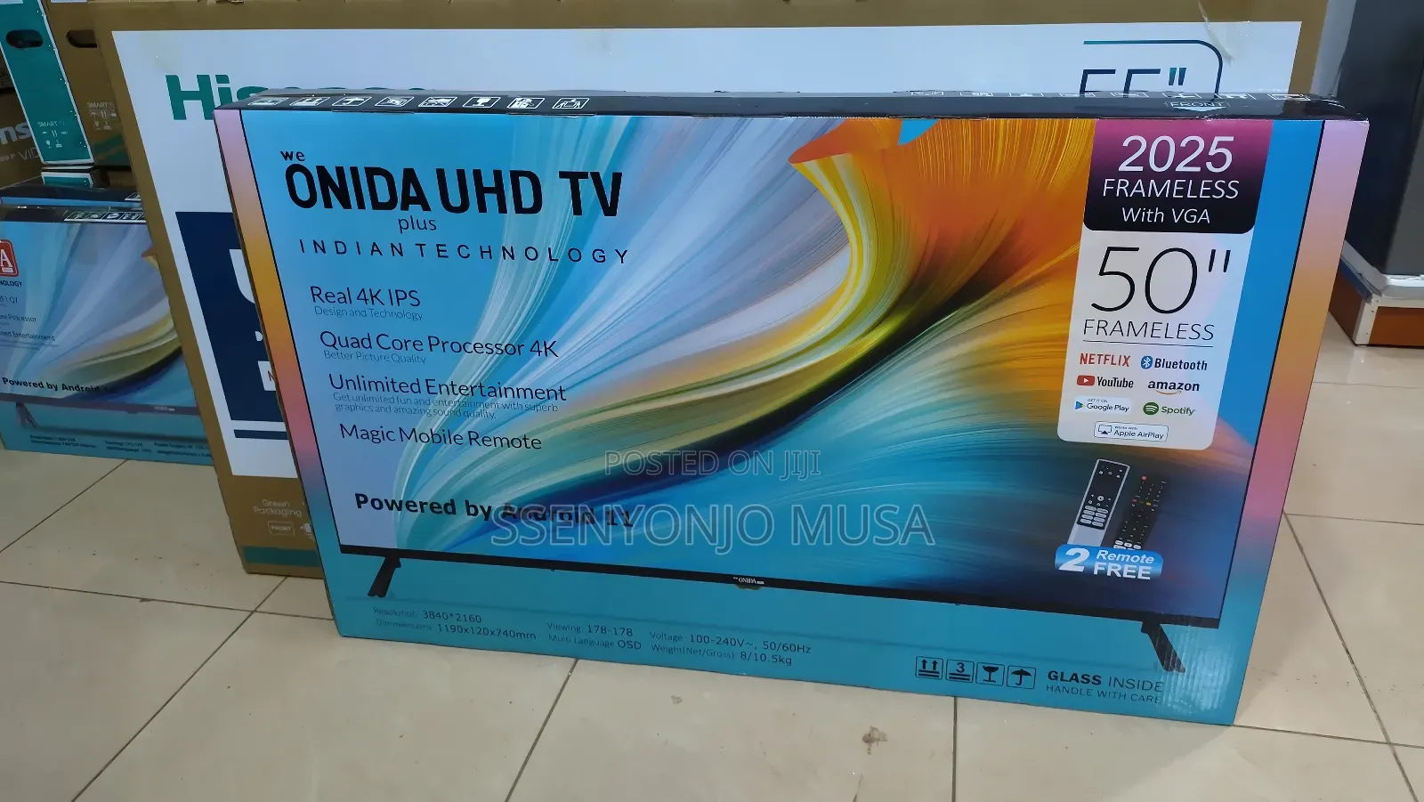 Onida 50" Uhd Android Tv - Quad Core Processor, Frameless