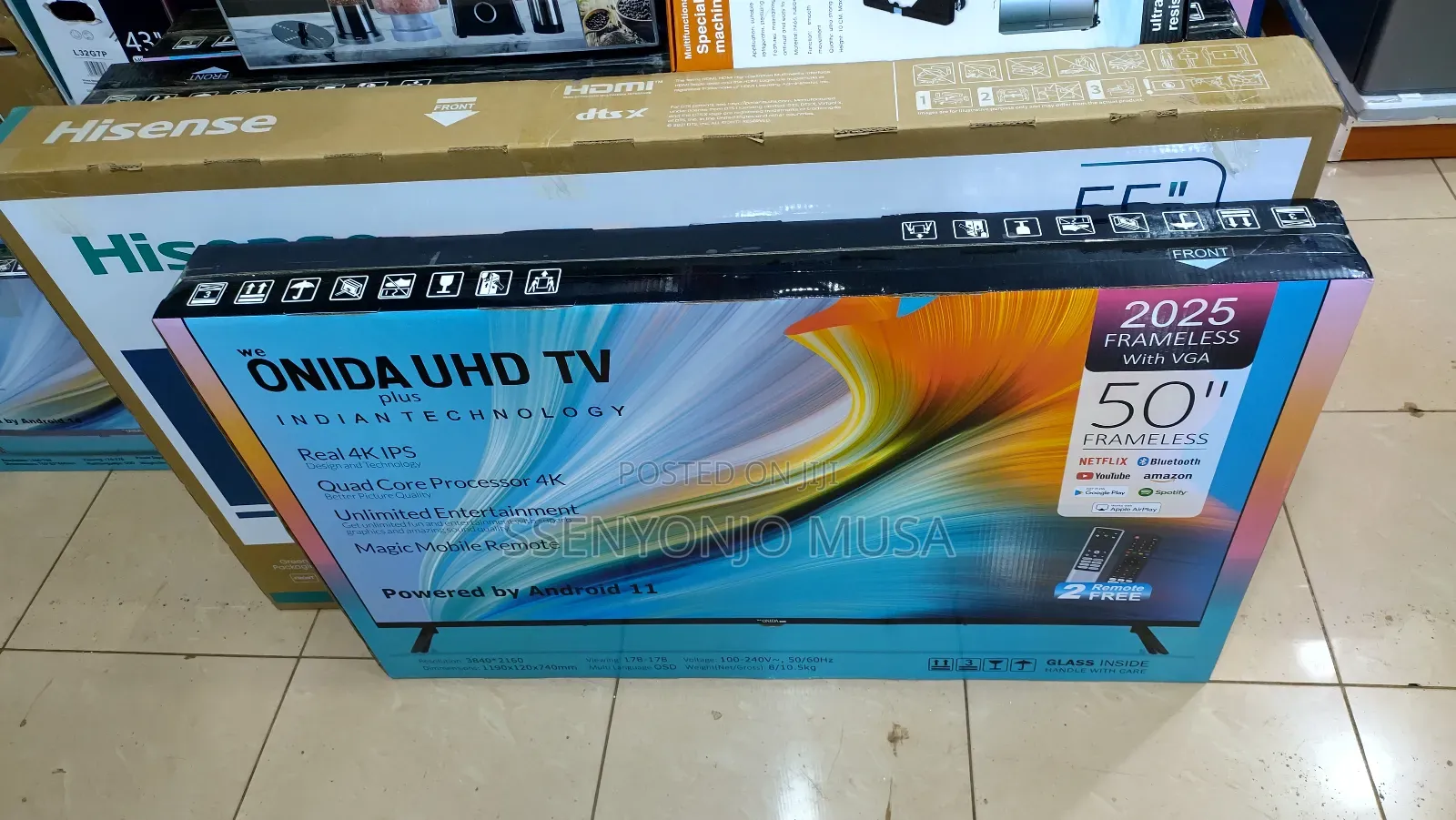 Onida 50" Uhd Android Tv - Quad Core Processor, Frameless