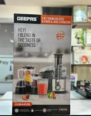 Geepas 4in1 Stainless Steel Blender and Juice Extractor800w