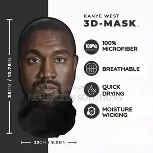 Realistic 3d Kanye West Breathable Mesh Face Mask