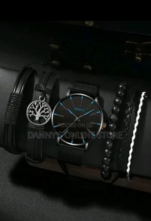 5pcs Fashionable Men's Mesh Quartz Watch Exquisite
