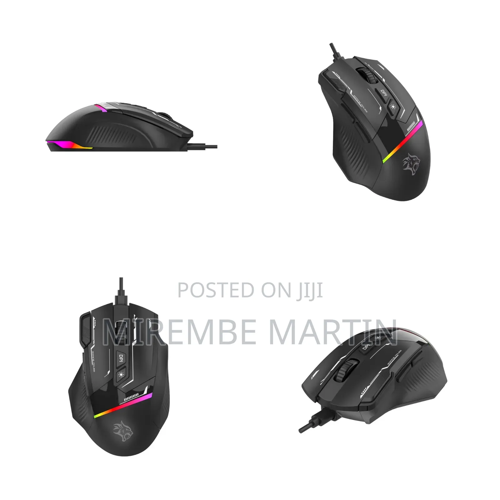 Porodo Gaming 8d RGB Wired Mouse Dpi 7200 - Black