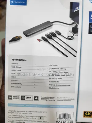 Powerology 6in1 Usb Hub