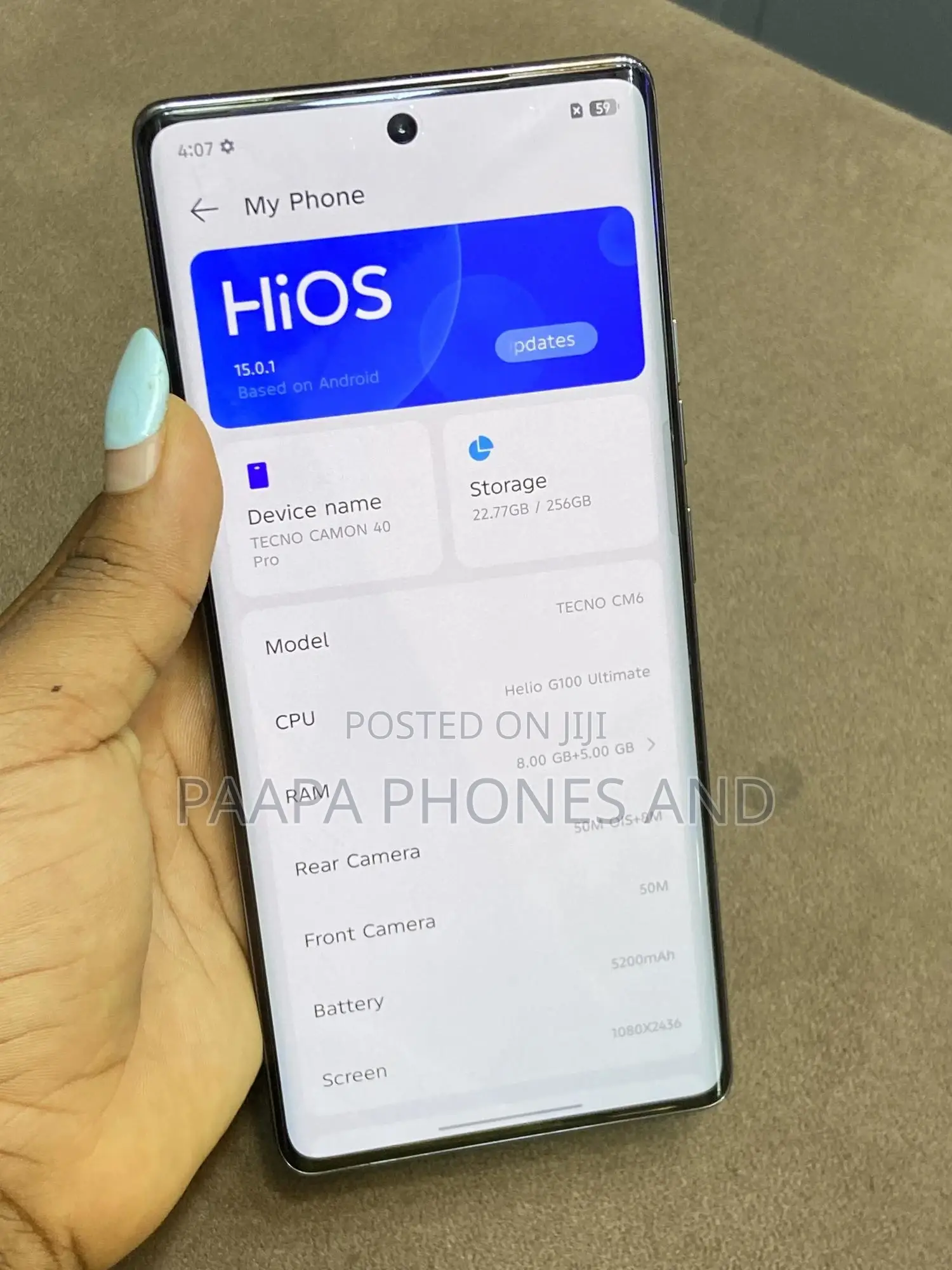 Tecno Camon 40 Pro 256 GB Gray