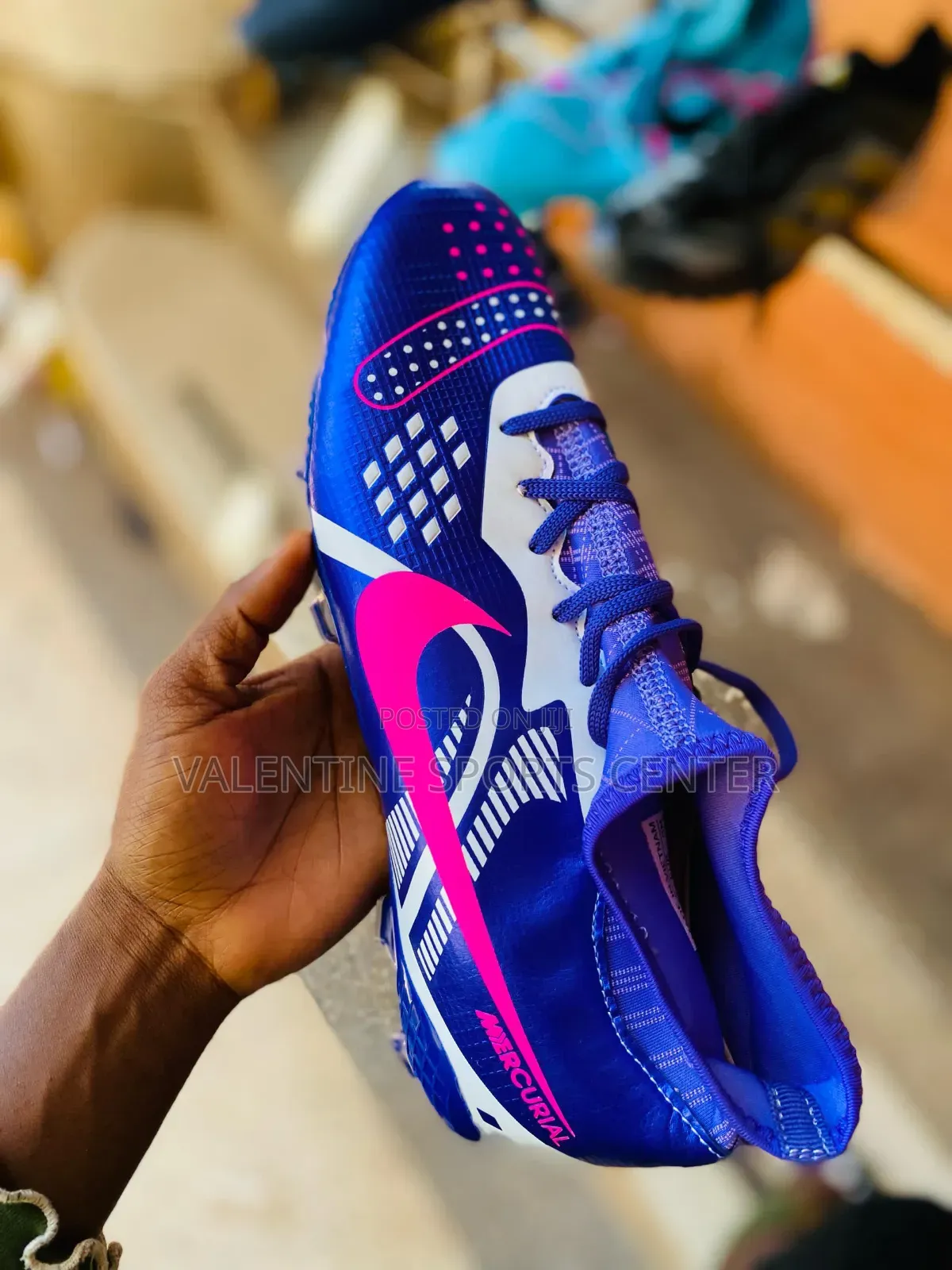 Blue Colors With White Colour Nike Boots