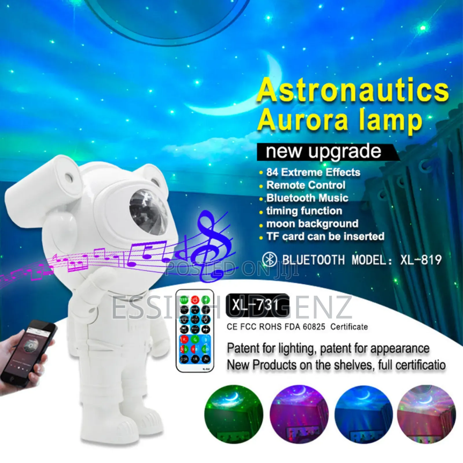 Astronaut Projection Light Sky Moon Star