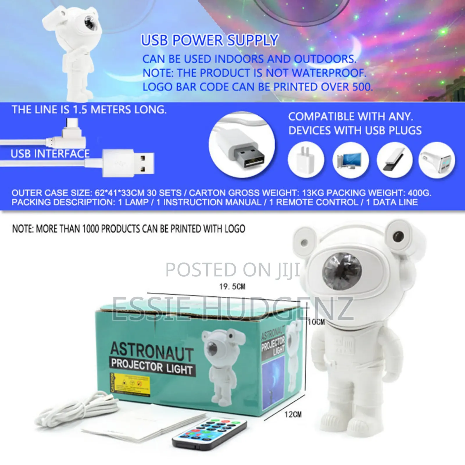 Astronaut Projection Light Sky Moon Star