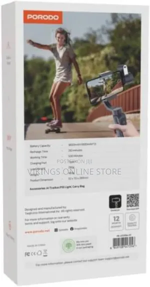 Porodo Anti-Shake Ai Tracker Android iPhone Gimbal