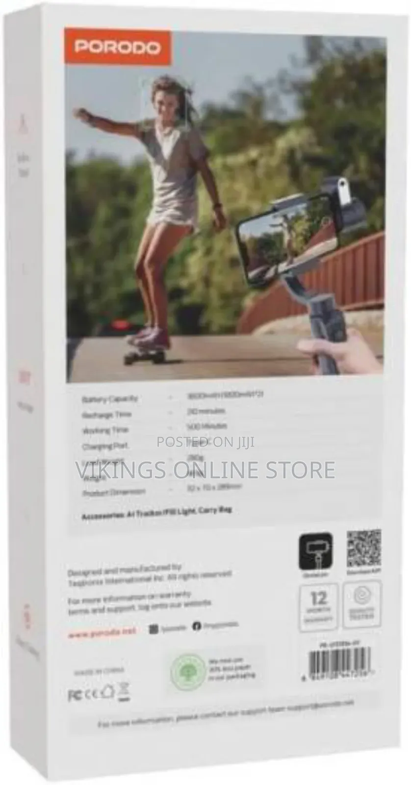 Porodo Anti-Shake Ai Tracker Android iPhone Gimbal