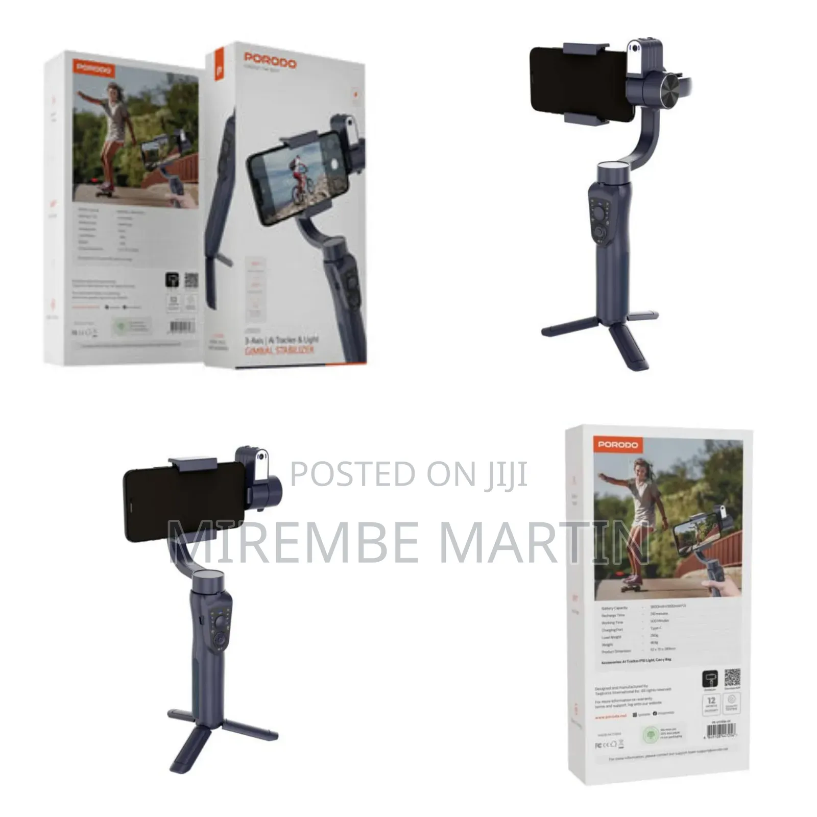 Porodo 3-Axis Ai Tracker Light Gimbal Stabilizer –