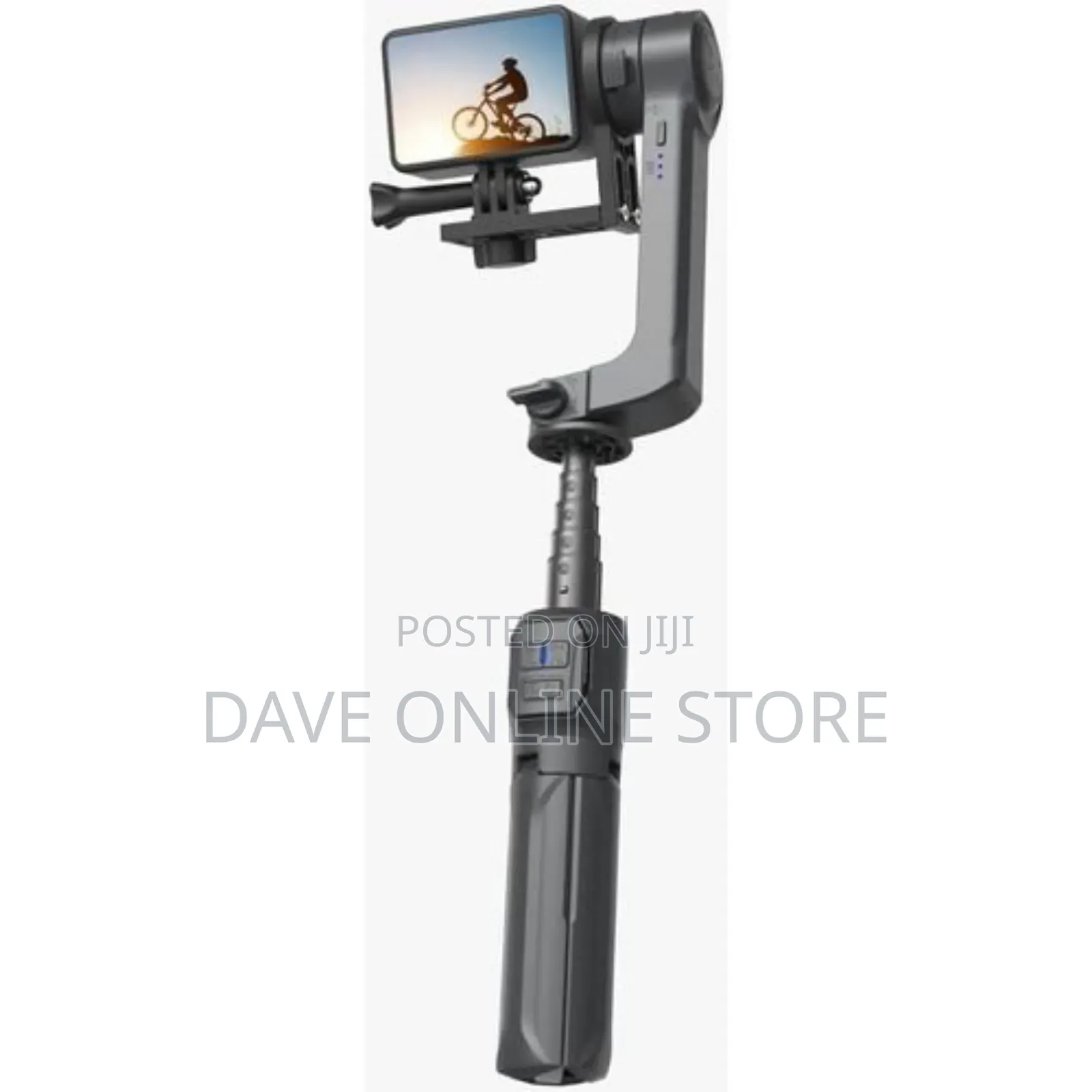 Porodo 2-Axis Gimbal Stablizer, Detachable 3 Light, Tripod
