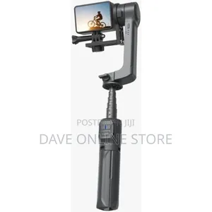 Porodo 2-Axis Gimbal Stablizer, Detachable 3 Light, Tripod