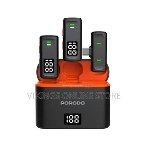 Porodo Wireless Collar Double Microphone - Black