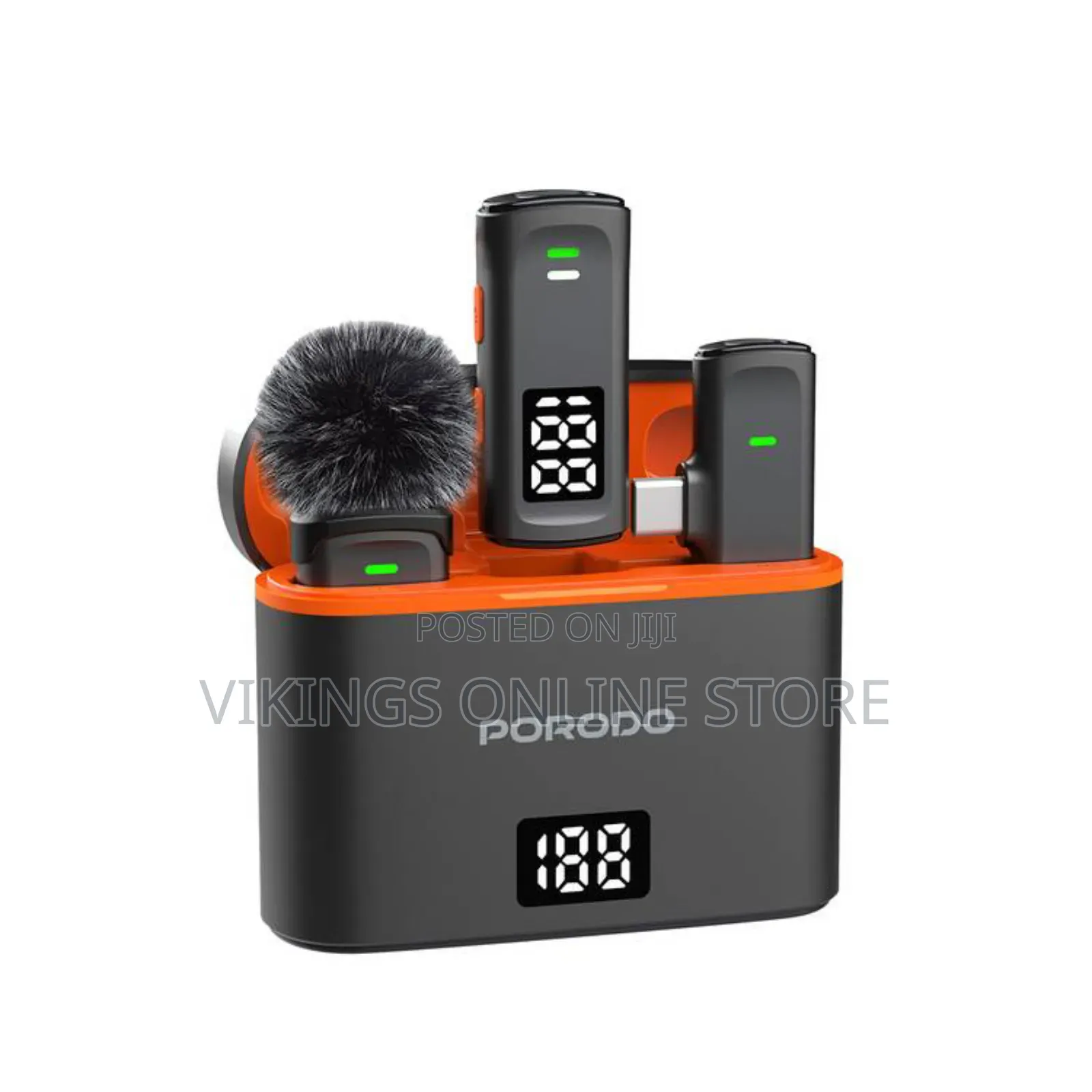 Porodo Wireless Collar Double Microphone - Black