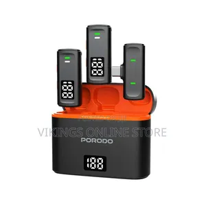 Porodo Wireless Collar Double Microphone - Black