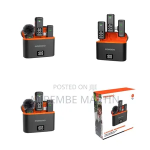 Porodo Wireless Collar Double Microphone With Charging Case