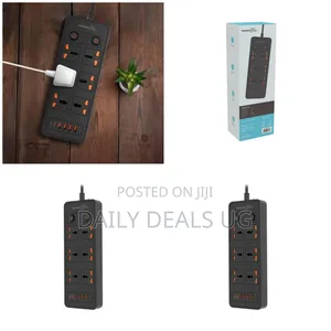 Porodo 6 Ac - Dual Switch Power Strip - Black