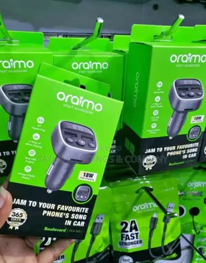 Oraimo Car Modulator With 18w Fast Charging - Black