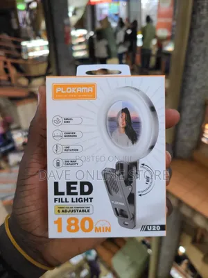 Plokama U20 Led Mini Mirror Clip Selfie Ring Light