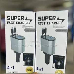 Car Phone Charger Super Fast Charge" 4-in-1 Car Charger