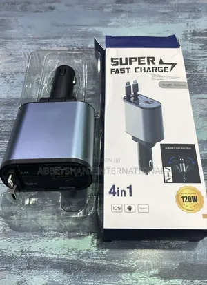 Car Phone Charger 120w Retractable Fast Car Charger