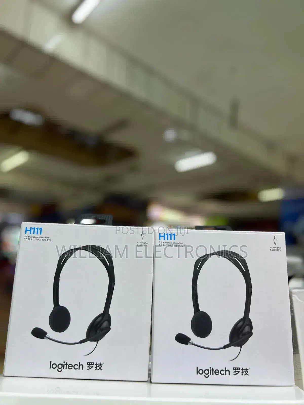 Logitech H111 Wired on Ear Headphones With Mic Black