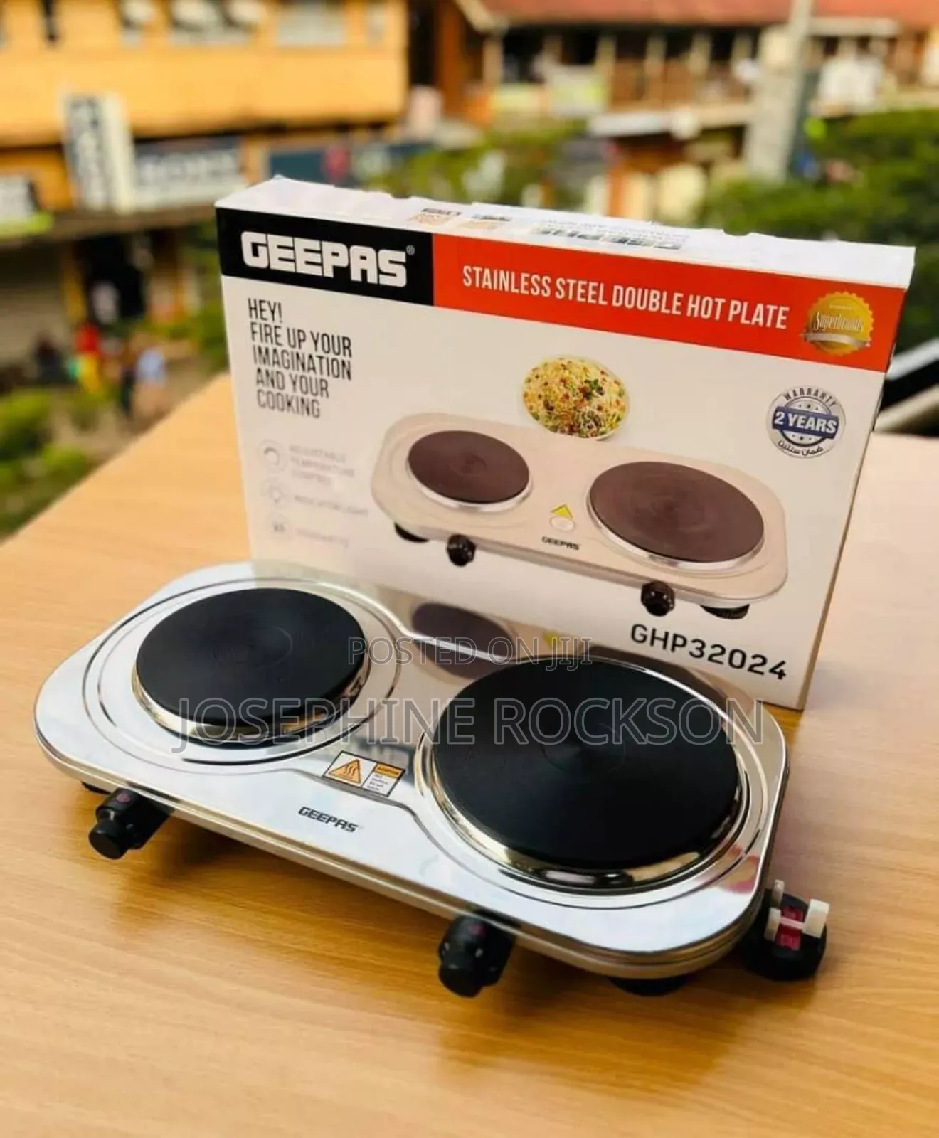 Geepas Stainless Double Hot Plate