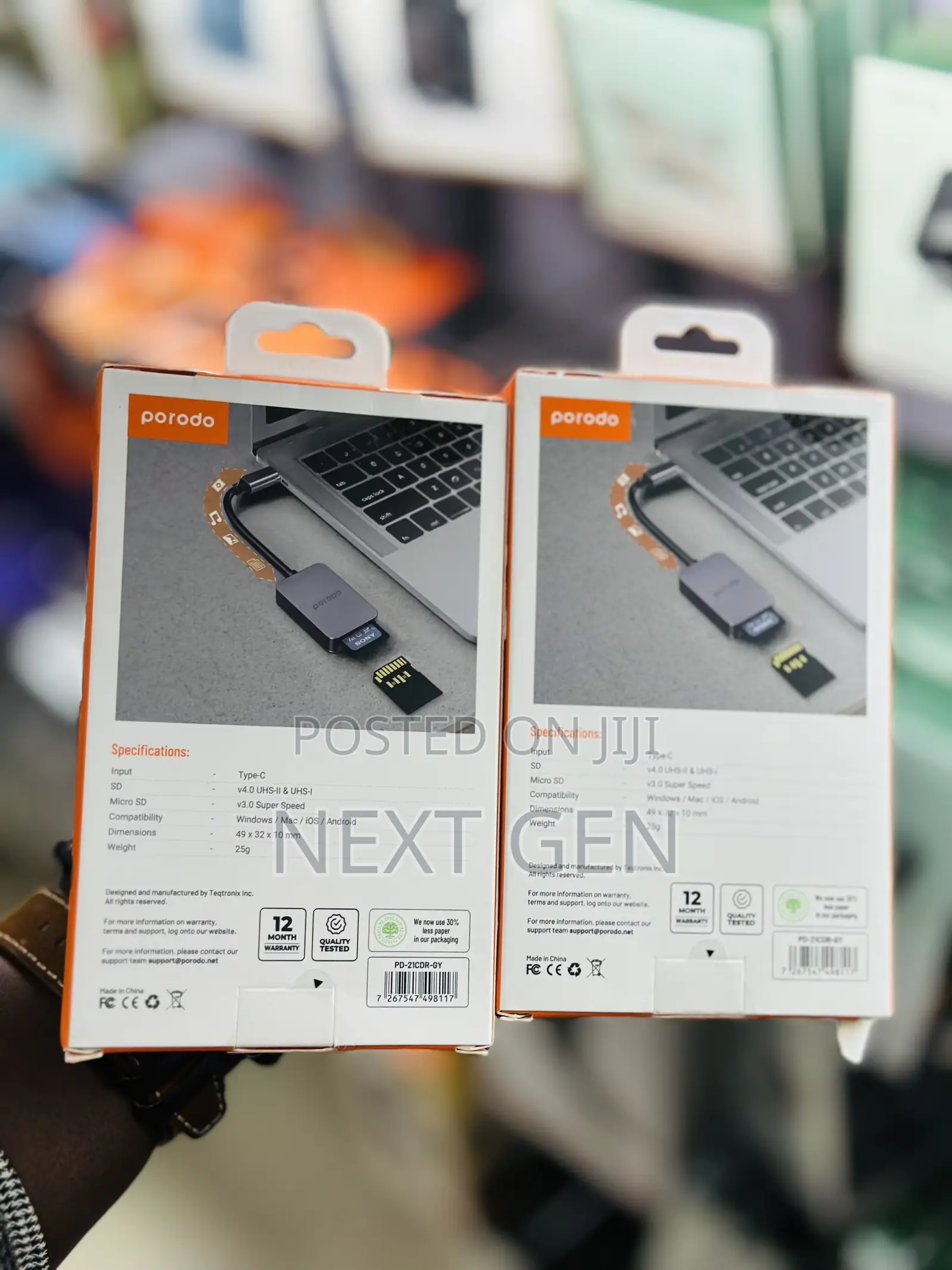 Porodo 2in1 Usb-C Card Reader Sd Microsd
