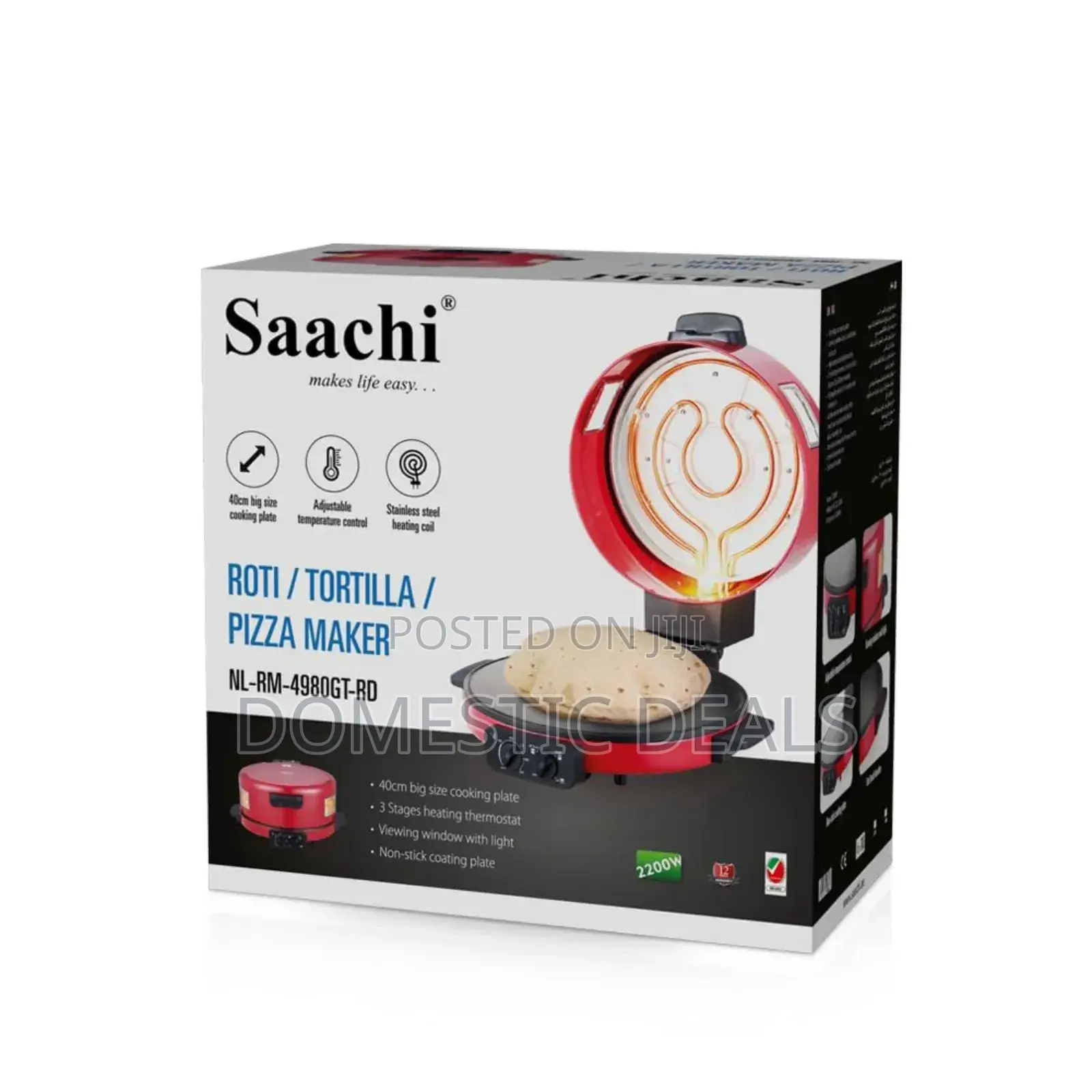 Saachi 30cm Pizza, Tortilla, Roti Maker Machine