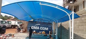 Blue Carport/Carshade 4 Cars Heavy-Duty Well Designed