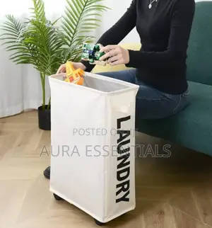 Rolling Slim Laundry Basket