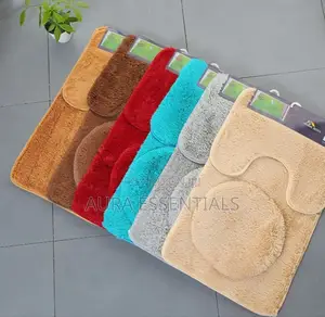 3pcs Set Rug Contourmat Toilet Lid.