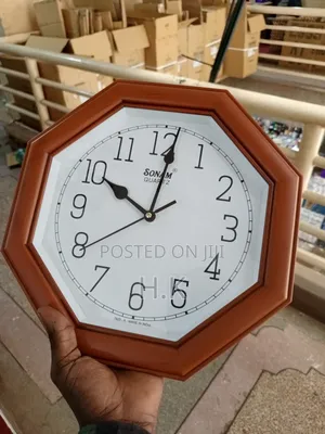 Sonam Wall Clock With Cherry Wood-Style Octagonal Frame 7625