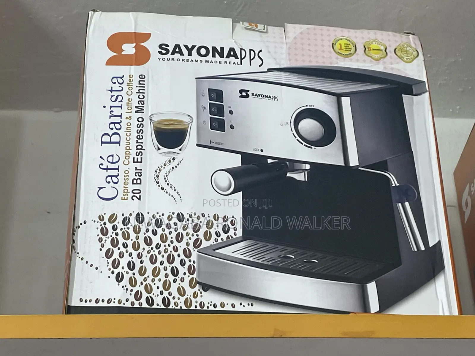 1.6l Sayona Espresso, Cappuccino, Latte Maker Machine –