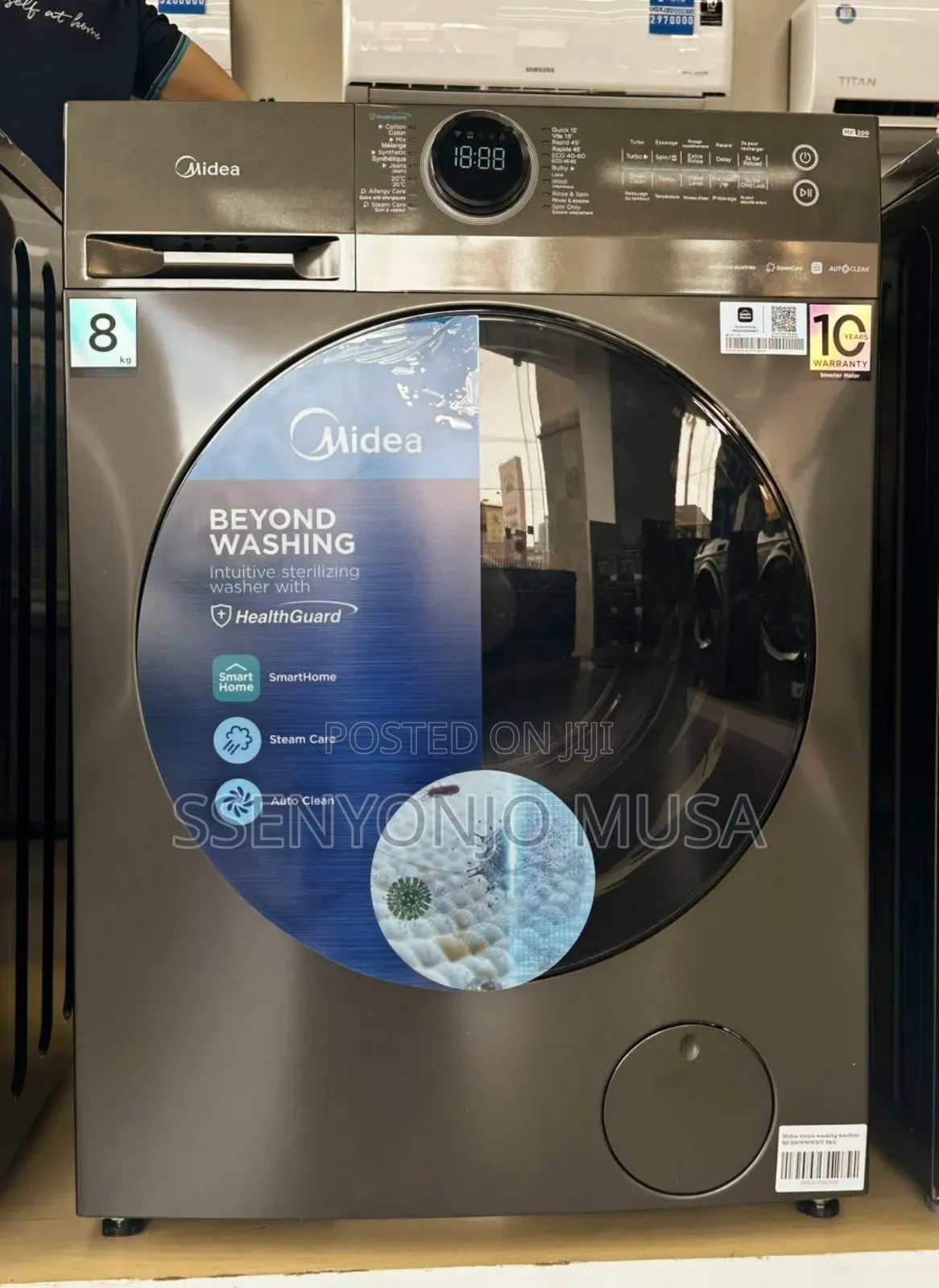 Midea 8kg Front Load Smart Washing Machine-Wi-Fi Connect-
