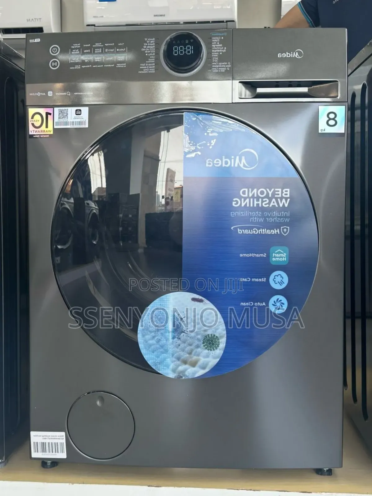 Midea 8kg Front Load Smart Washing Machine-Wi-Fi Connect-