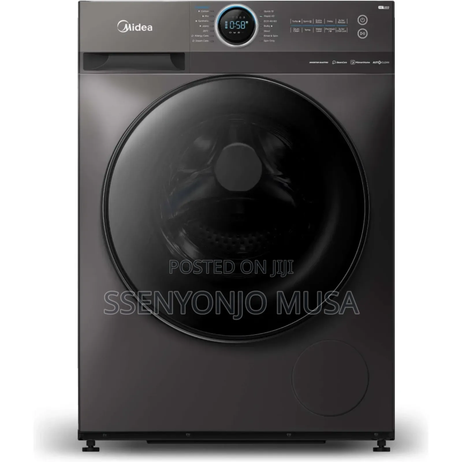 Midea 8kg Front Load Smart Washing Machine-Wi-Fi Connect-