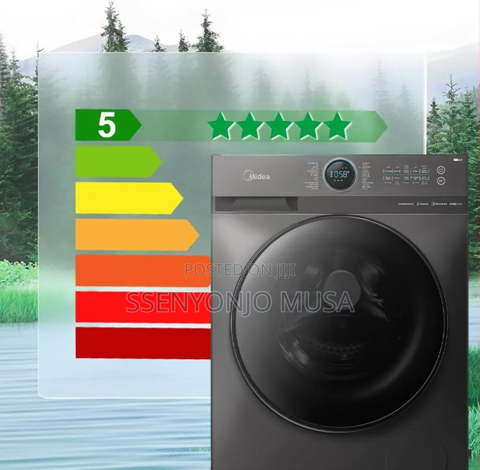 Midea 8kg Front Load Smart Washing Machine-Wi-Fi Connect-